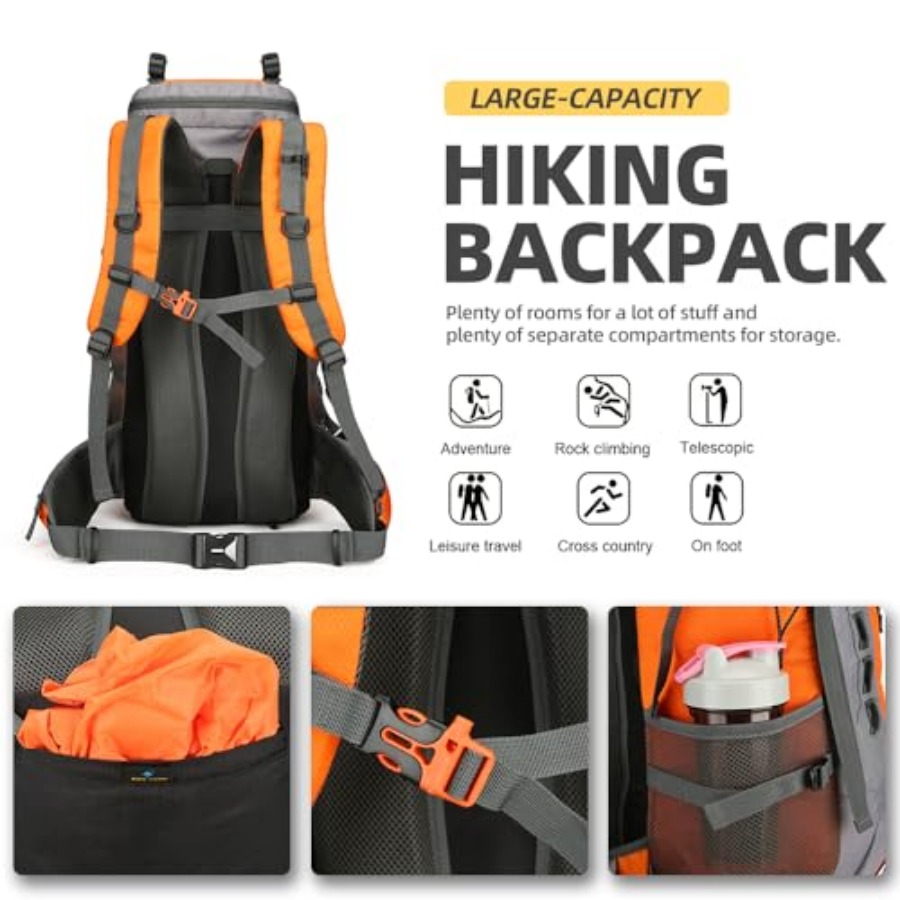 60L Hiking Backpack for Men an - Rain Cover Backpack review and price