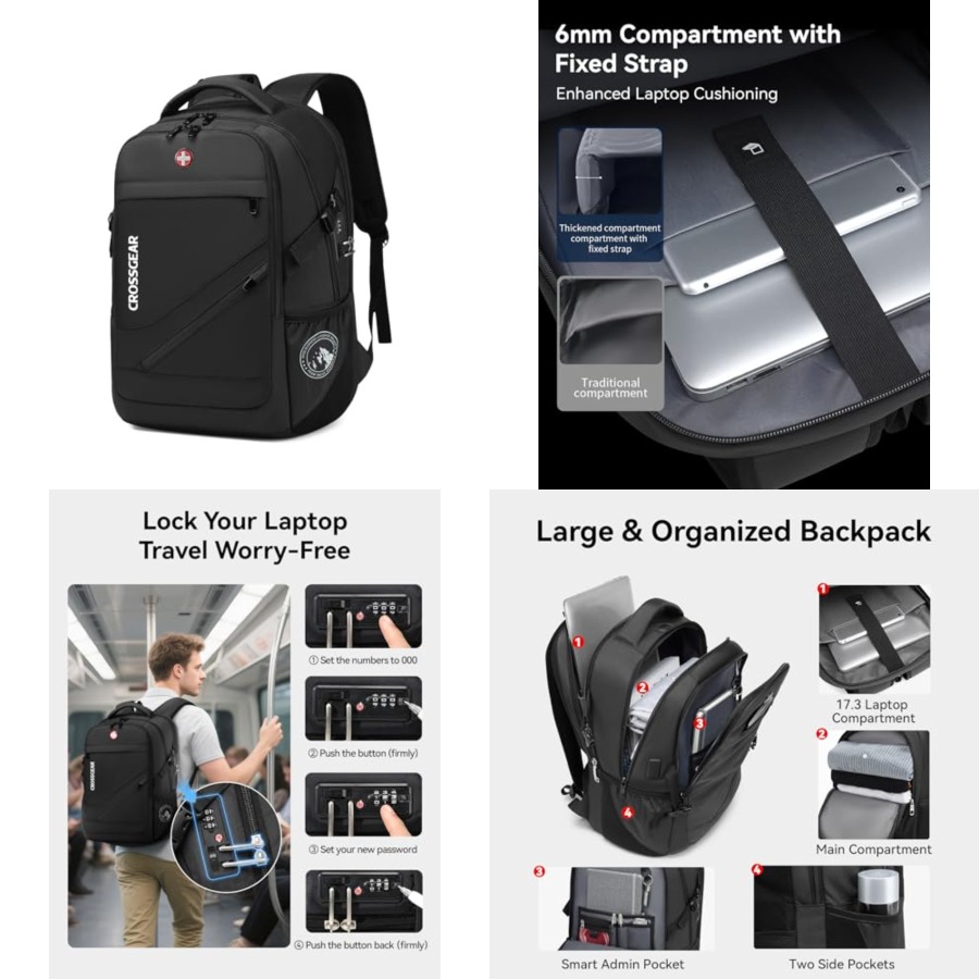 17.3'' Laptop Backpack for Men - Travel Backpack Anti Theft review and price