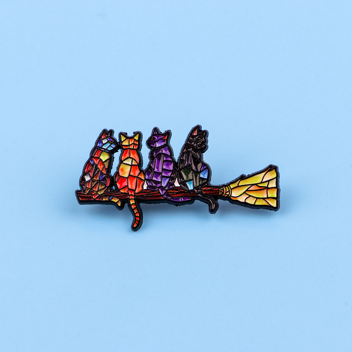 Colorful Cat Enamel Pin Witch  - Fashion Backpack Women review and price