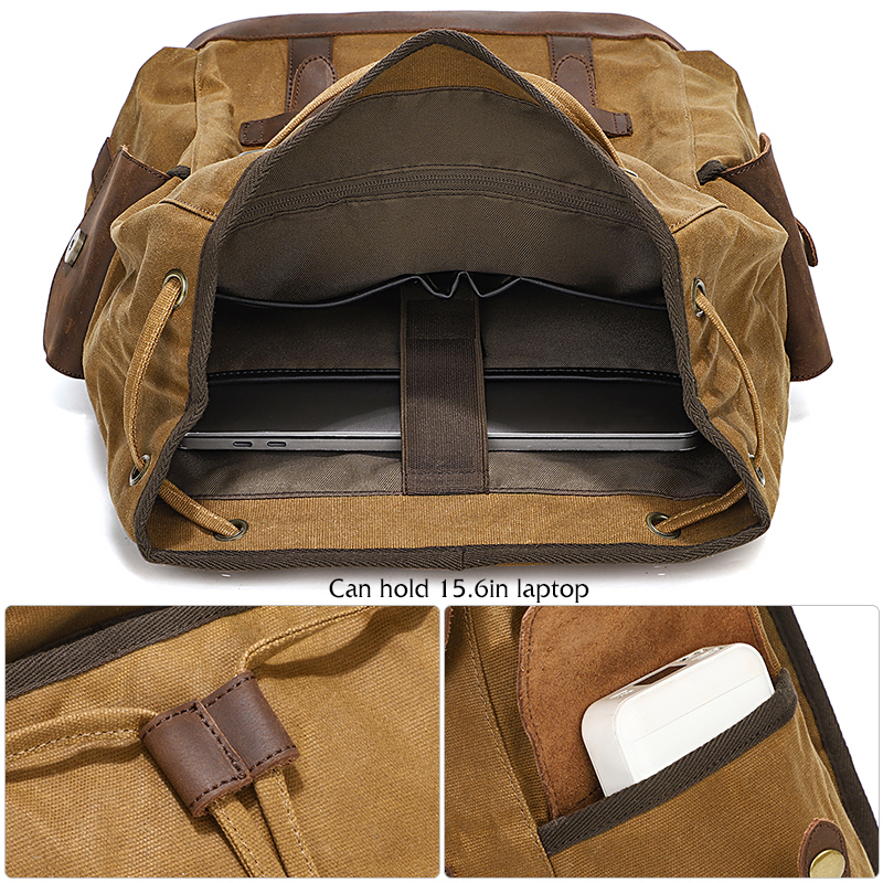 Men's Backpack Vintage Waxed C - Leather Backpack Vintage review and price