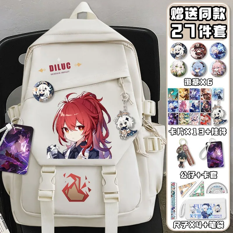 Black White, Genshin Impact, S - School Backpack Teen review and price