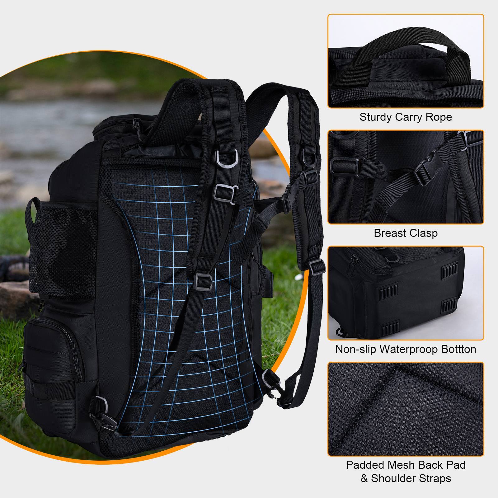Goture Fishing Bag with Rod Ho - Backpack Insert Organizer review and price