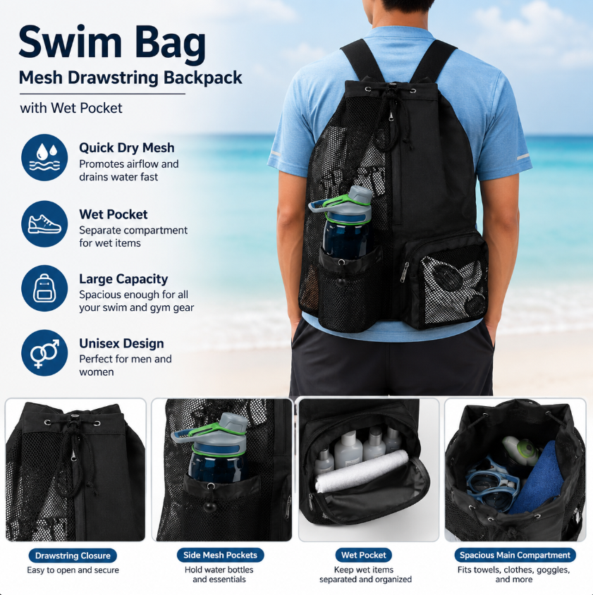 Drawstring Beach Storage Bag M - Drawstring Gym Bag review and price