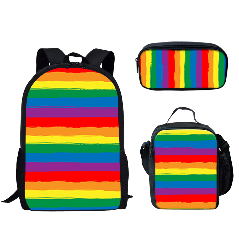 Rainbow Pride Stripes Print 3S - School Backpack Teen review and price