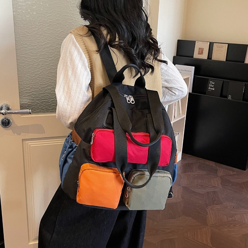 Multi-pocket Checkered Youth B - Canvas Backpack Casual review and price