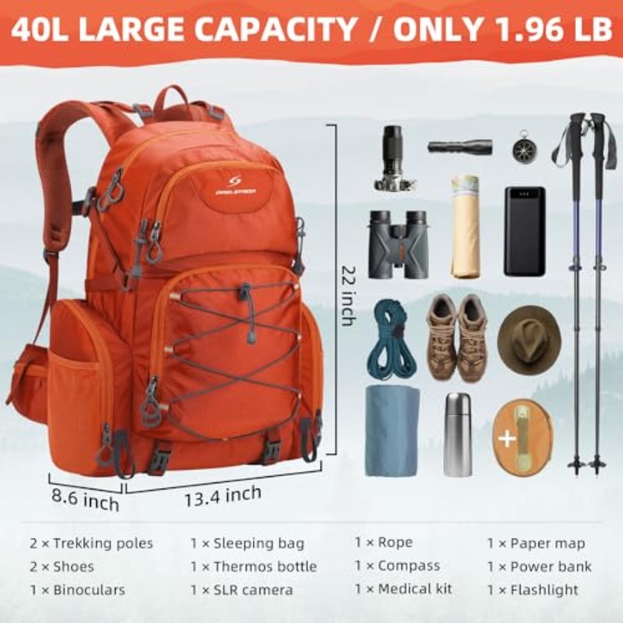 Hiking Backpack, 40L Waterproo - Hiking Backpack Waterproof review and price