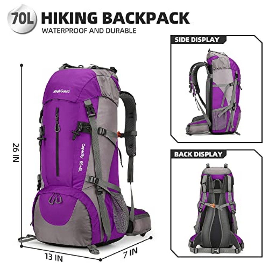 70L Hiking Backpack with Rain  - Rain Cover Backpack review and price