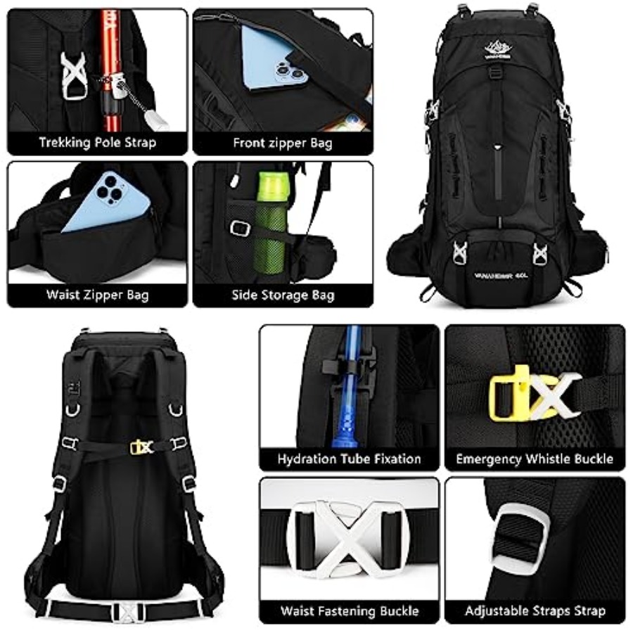 50L Hiking Backpack Men Campin - Rain Cover Backpack review and price