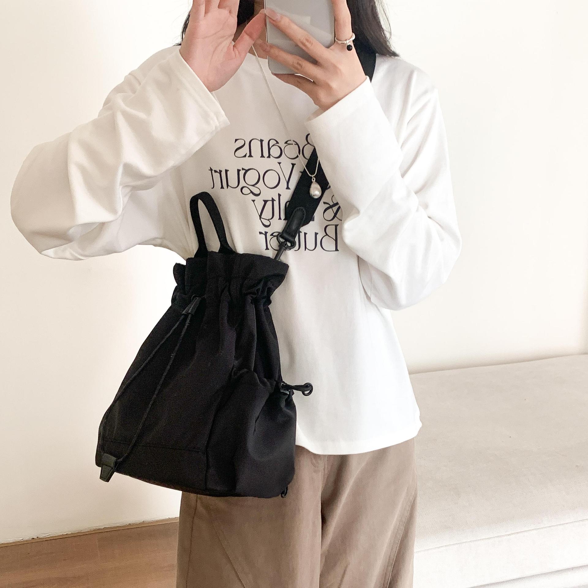 Multi-function Drawstring Buck - Canvas Backpack Casual review and price