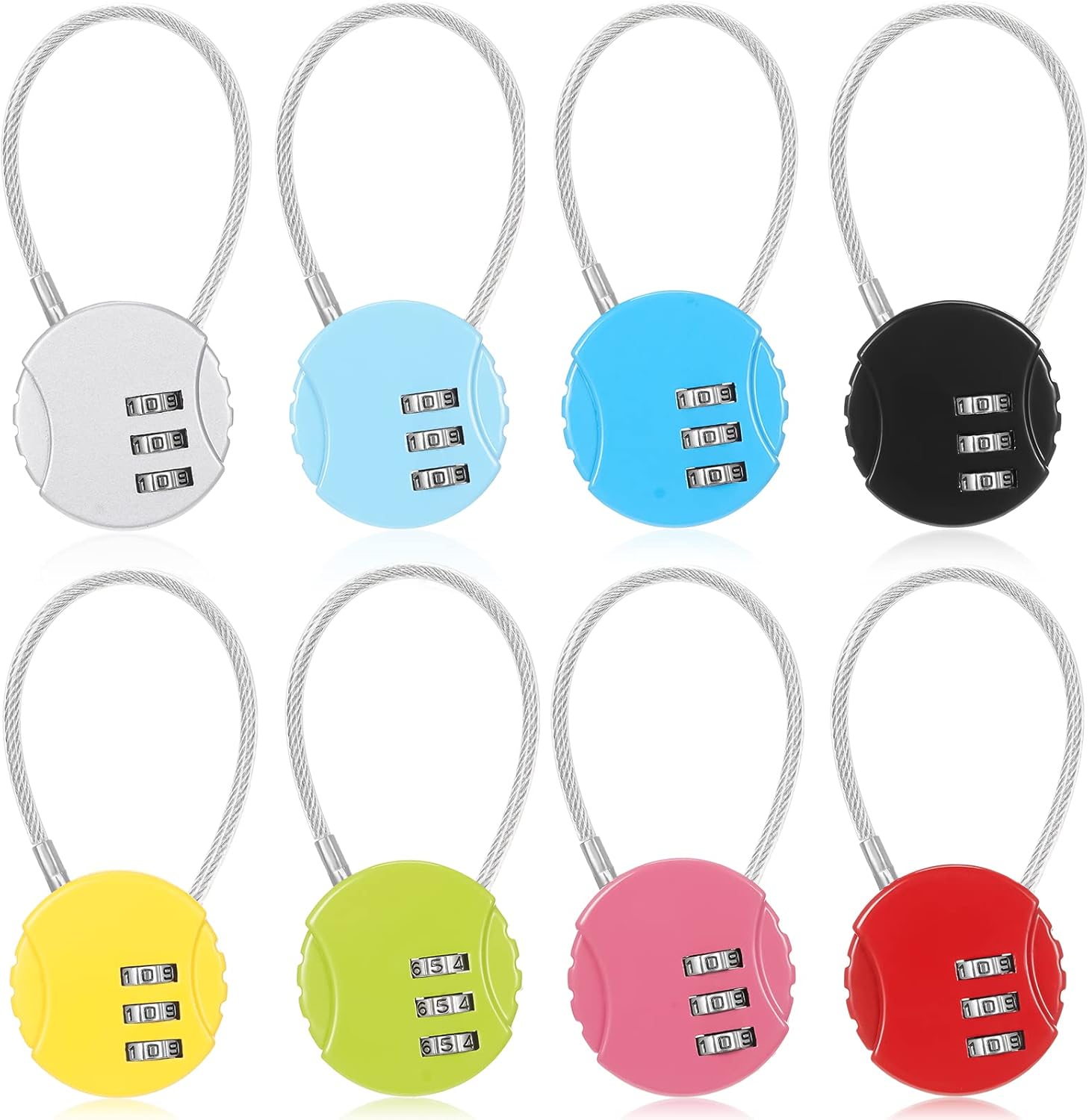 8 Pack Combination Wire Lock 3 - Backpack Lock Combo review and price