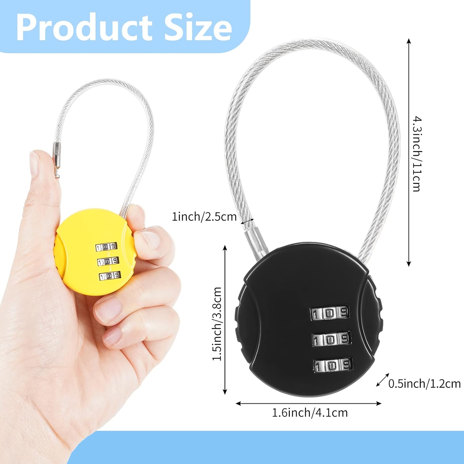 8 Pack Combination Wire Lock 3 - Backpack Lock Combo review and price